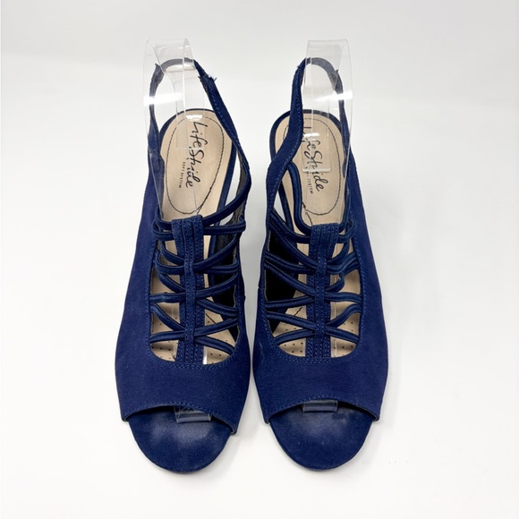 NEW Life Stride Women's Cabaret Dark Navy Open Toe Strappy Heels, Size 8.5 - Picture 5 of 9